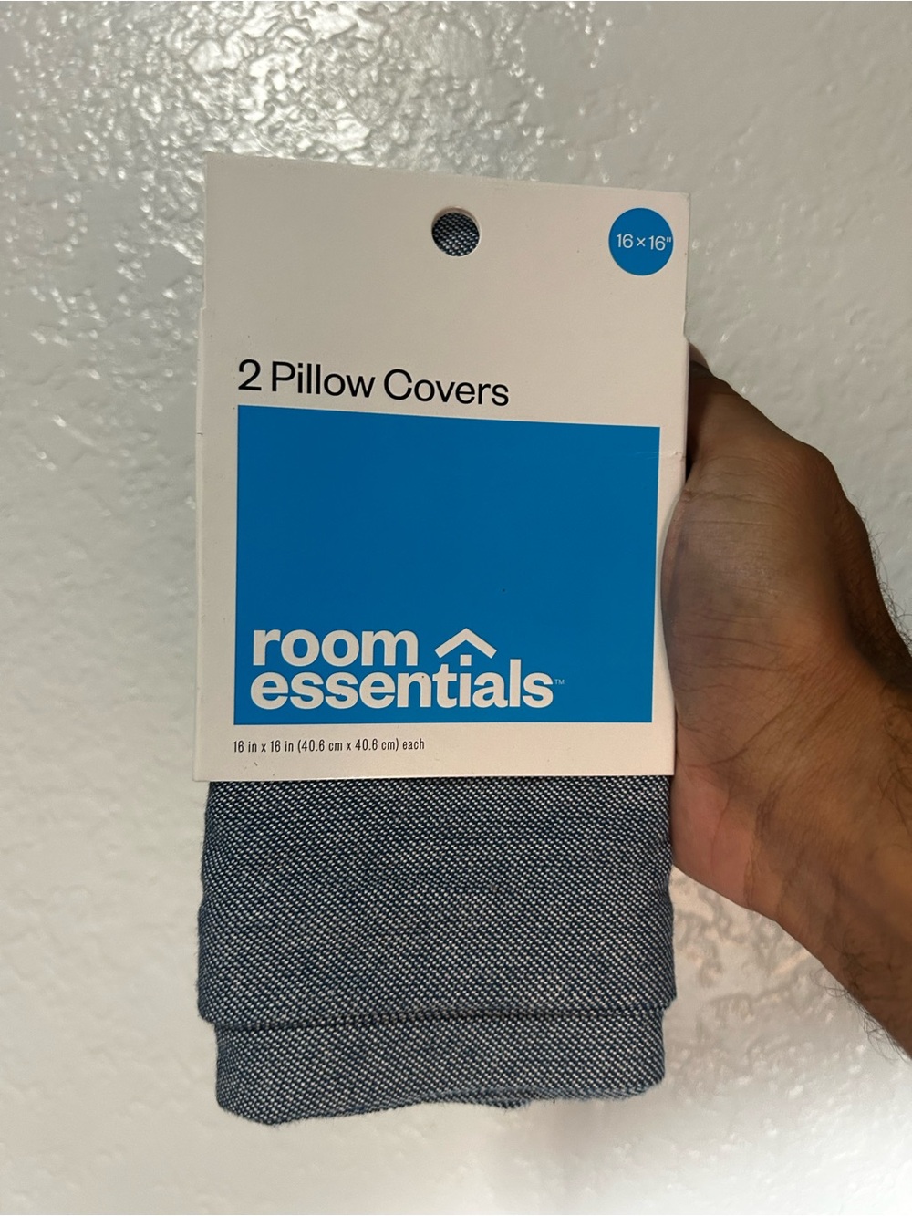 Room Essentials Denim-Style Pillow Covers in Light Blue (2-Pack)